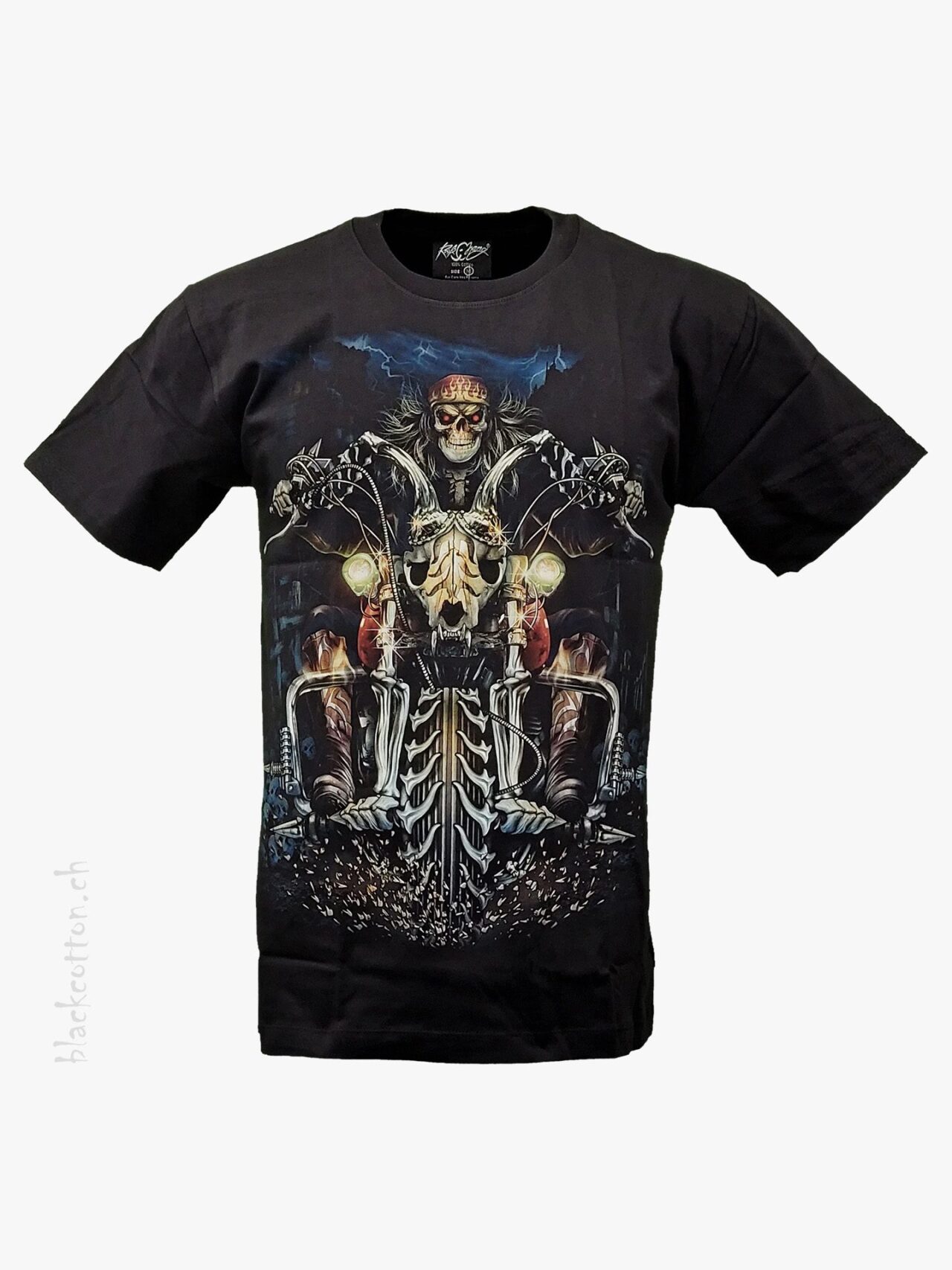 T-Shirt Skelett Motorrad ROCK CHANG 1014T