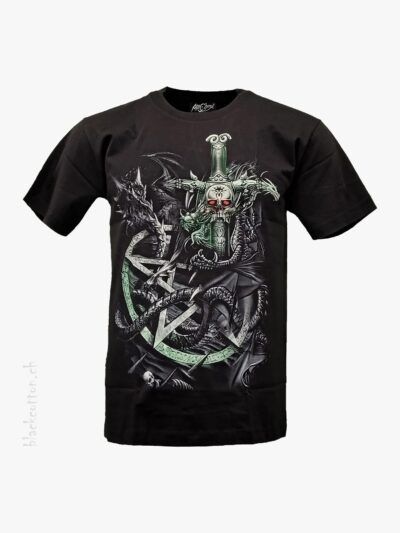 T-Shirt Drache Pentagramm Schwert ROCK CHANG 1032T
