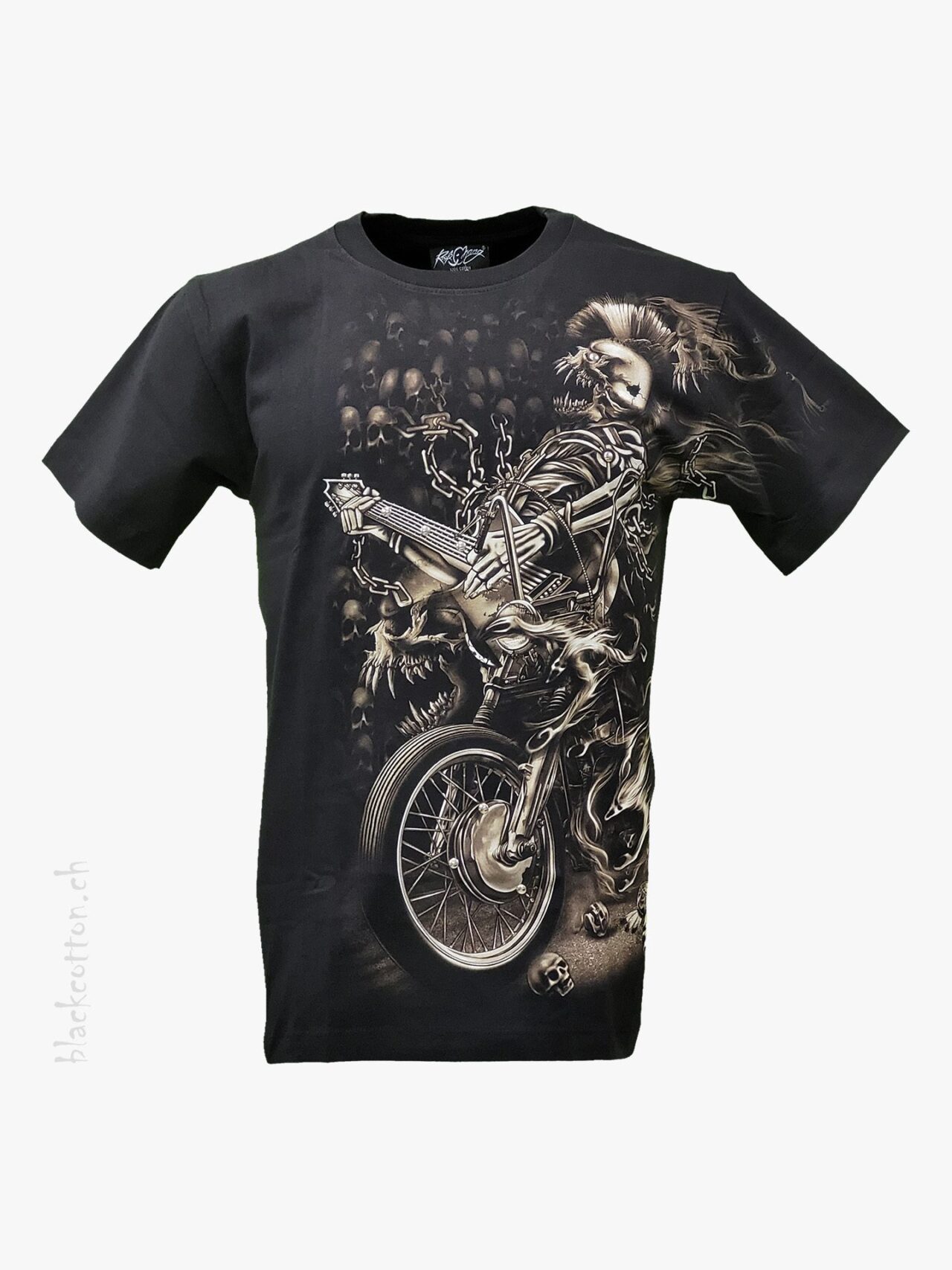 T-Shirt Skelett Motorrad ROCK CHANG 1045T