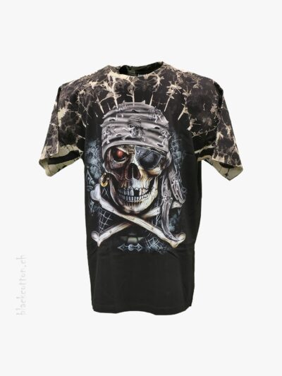 T-Shirt Tie-Dye Totenkopf Pirat Glow in the Dark SURVIVORS