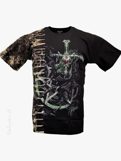 T-Shirt Skelett Pentagramm Schwert Tie-Dye SURVIVORS