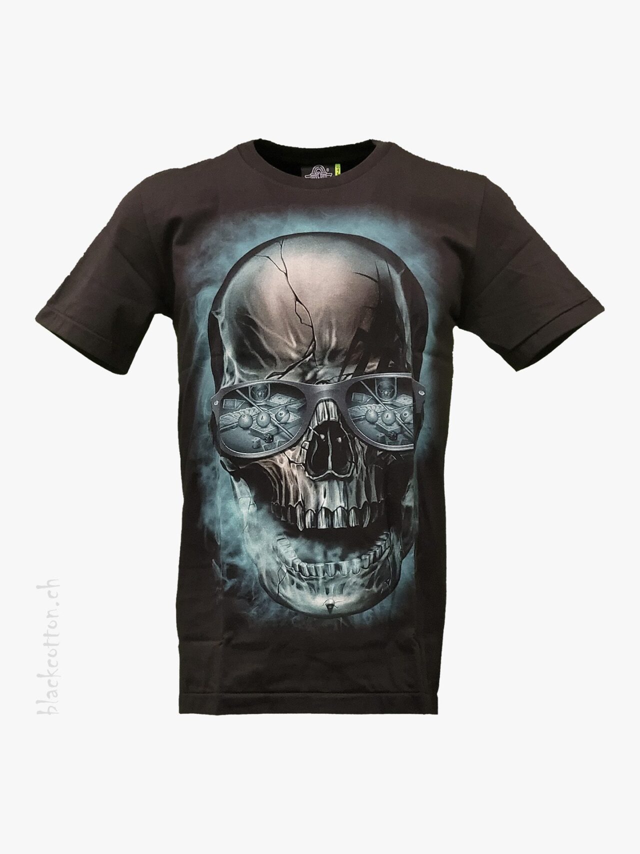 T-Shirt Totenkopf Brille Würfel Karten Glow in the Dark ROCK EAGLE