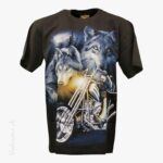 T-Shirt Wolfskopf Biker Mond ROCK CHANG Glow in the Dark