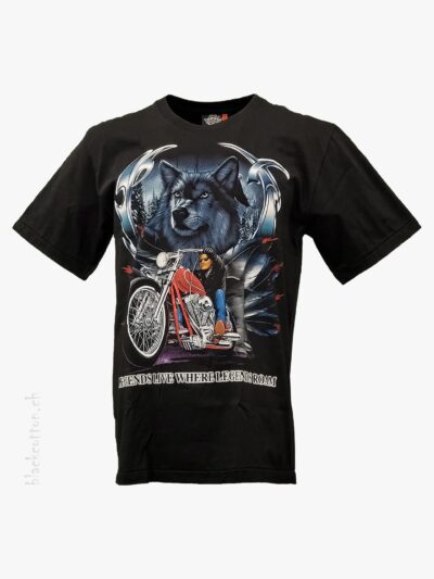 T-Shirt Wolfskopf Biker Motorrad ROCK EAGLE