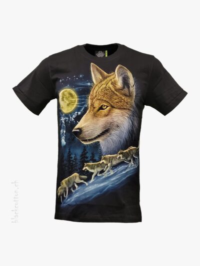 T-Shirt Wolfsrudel Wolfskopf Glow-in-the-Dark ROCK EAGLE
