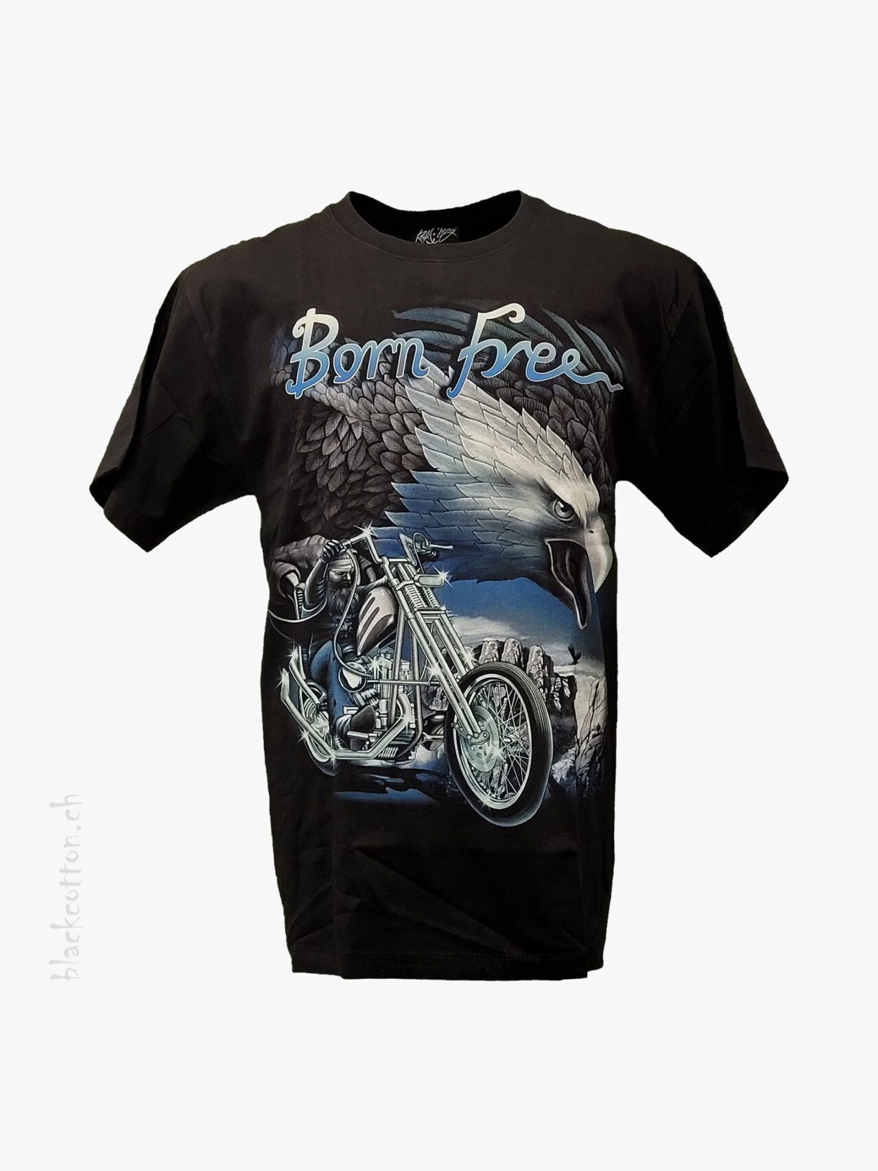 T-Shirt Born Free Adler Biker ROCK CHANG Glow in the Dark