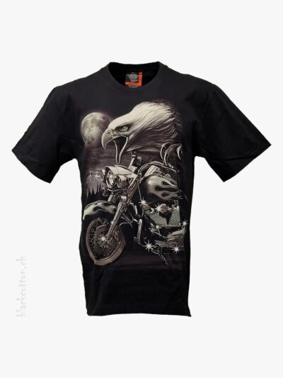 T-Shirt Glow-in-the-Dark Live to Ride Adler Motorrad Rock Eagle