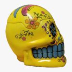 Candy Skull Totenkopf gelb handbemalt