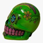 Candy Skull Totenkopf grün handbemalt
