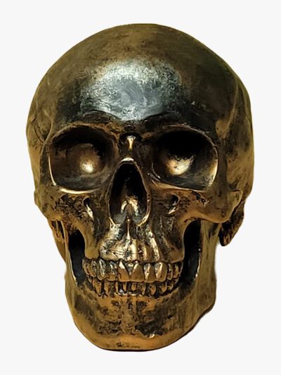 Skull / Totenkopf Spardose goldfarben